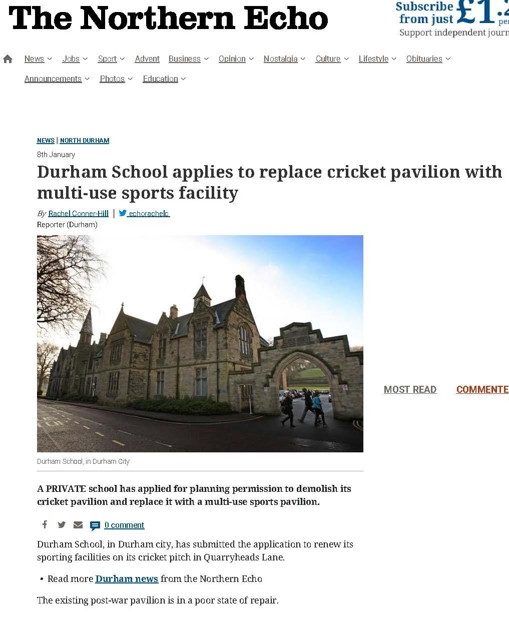 Durham School Multi Use Sports Facility 1