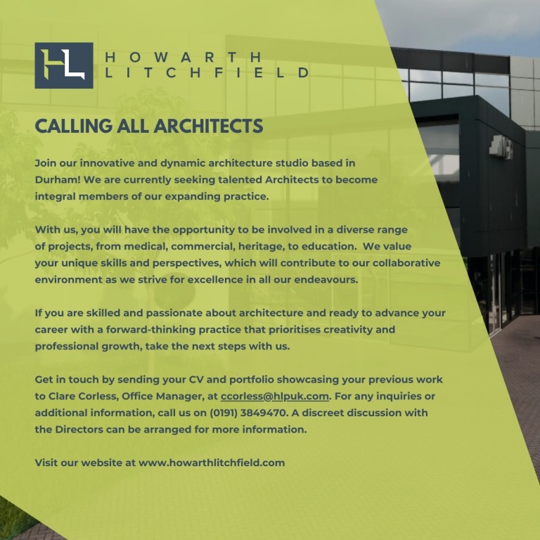 WE ARE HIRING - Architects - Howarth Litchfield Architects